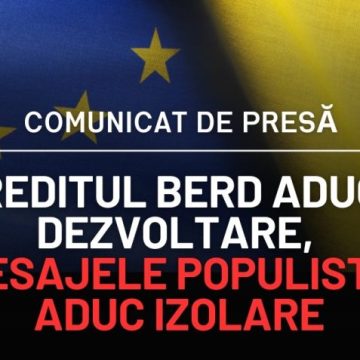 Comunicat de presă al CJH / Creditul BERD aduce dezvoltare, mesajele populiste aduc izolare!