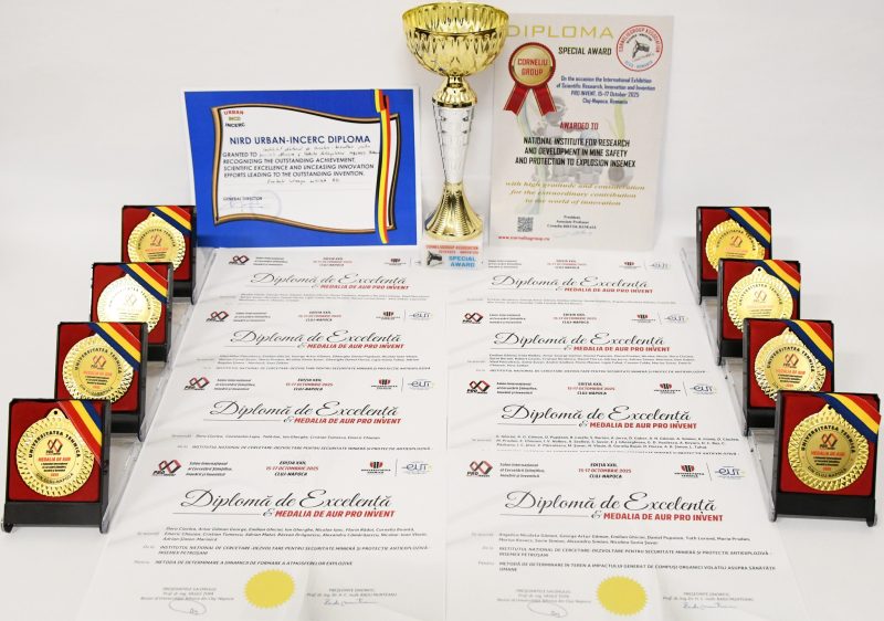 Opt medalii de aur și două premii speciale pentru INCD-INSEMEX la Salonul Pro Invent de la Cluj