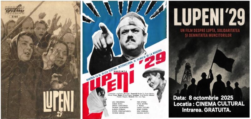 Drama istorică „Lupeni 29”, filmată la Lupeni în 1962, în proiecție specială la Cinematograful „Cultural” din Lupeni