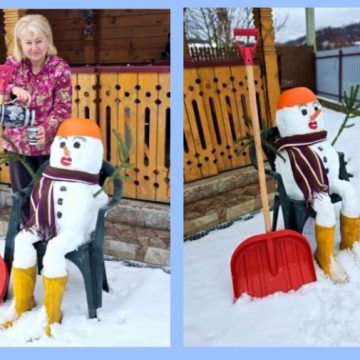 Profesoara Petronela Vali Slavu  din Aninoasa și creația sa de top în bulgări de zăpadă