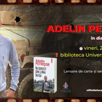 648129695_25961294410193516_5014577544067082337_n Doi reporteri de război, Ilie Pintea și Adelin Petrișor, în dialog „Direct din linia întâi”, la Biblioteca Universității din Petroșani