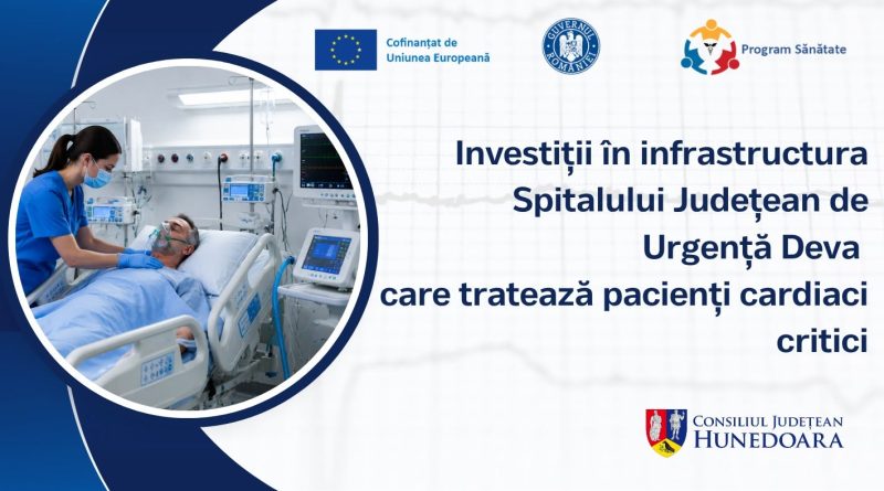 Investiții de peste 5,2 milioane de lei pentru modernizarea serviciilor destinate pacienților cardiaci critici la Spitalul Județean de Urgență Deva