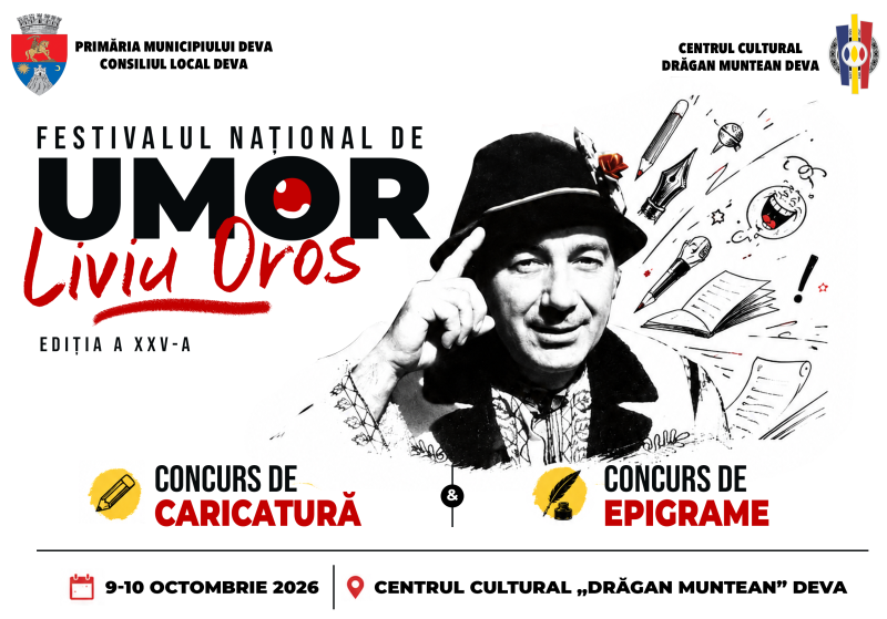 Deva găzduiește Festivalul Național de Umor „Liviu Oros” – ediția a XXV-a